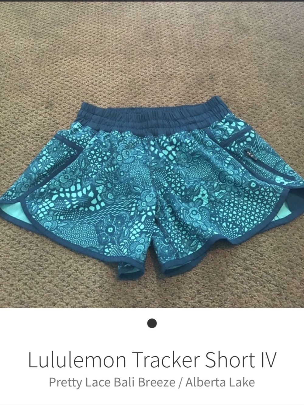 lululemon athletica Tracker Short IV - Pretty Lace Bali Breeze / Alberta Lake 8